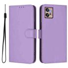 For Motorola Moto G32 Skin Feel Solid Color Leather Phone Case with Lanyard(Lavender Purple) - 2