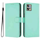 For Motorola Moto G32 Skin Feel Solid Color Leather Phone Case with Lanyard(Mint Green) - 2