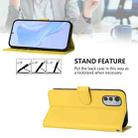 For Motorola Moto E32 4G Global Skin Feel Solid Color Leather Phone Case with Lanyard(Lemon Yellow) - 3