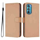 For Motorola Edge 30 Skin Feel Solid Color Leather Phone Case with Lanyard(Nude) - 2