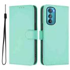 For Motorola Edge 30 Skin Feel Solid Color Leather Phone Case with Lanyard(Mint Green) - 2