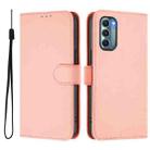 For Motorola Moto G Stylus 5G 2022 Skin Feel Solid Color Leather Phone Case with Lanyard(Pink) - 2