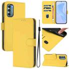 For Motorola Moto G Stylus 5G 2022 Skin Feel Solid Color Leather Phone Case with Lanyard(Lemon Yellow) - 1