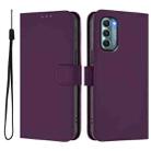 For Motorola Moto G Stylus 5G 2022 Skin Feel Solid Color Leather Phone Case with Lanyard(Violet) - 2