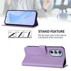 For Motorola Edge X30 5G / 30 Pro Skin Feel Solid Color Leather Phone Case with Lanyard(Lavender Purple) - 3