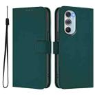 For Motorola Edge X30 5G / 30 Pro Skin Feel Solid Color Leather Phone Case with Lanyard(Dark Green) - 2