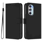 For Motorola Edge X30 5G / 30 Pro Skin Feel Solid Color Leather Phone Case with Lanyard(Black) - 2