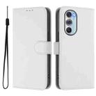 For Motorola Edge X30 5G / 30 Pro Skin Feel Solid Color Leather Phone Case with Lanyard(White) - 2