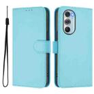 For Motorola Edge X30 5G / 30 Pro Skin Feel Solid Color Leather Phone Case with Lanyard(Sky Blue) - 2