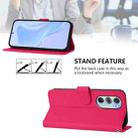 For Motorola Edge X30 5G / 30 Pro Skin Feel Solid Color Leather Phone Case with Lanyard(Rose Red) - 3