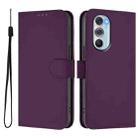 For Motorola Edge X30 5G / 30 Pro Skin Feel Solid Color Leather Phone Case with Lanyard(Violet) - 2