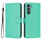 For Motorola Edge S30 / Moto G200 5G Skin Feel Solid Color Leather Phone Case with Lanyard(Green) - 2