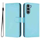 For Motorola Edge S30 / Moto G200 5G Skin Feel Solid Color Leather Phone Case with Lanyard(Sky Blue) - 2