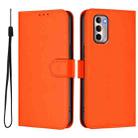 For Motorola Moto G Stylus 4G 2022 Skin Feel Solid Color Leather Phone Case with Lanyard(Orange) - 2