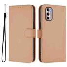 For Motorola Moto G Stylus 4G 2022 Skin Feel Solid Color Leather Phone Case with Lanyard(Nude) - 2