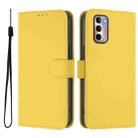 For Motorola Moto G Stylus 4G 2022 Skin Feel Solid Color Leather Phone Case with Lanyard(Lemon Yellow) - 2