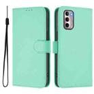 For Motorola Moto G Stylus 4G 2022 Skin Feel Solid Color Leather Phone Case with Lanyard(Mint Green) - 2