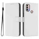 For Motorola Moto E20 / E30 / E40 Skin Feel Solid Color Leather Phone Case with Lanyard(White) - 2