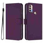 For Motorola Moto E20 / E30 / E40 Skin Feel Solid Color Leather Phone Case with Lanyard(Violet) - 2