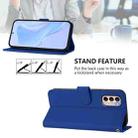 For Motorola Moto G31 4G Global Skin Feel Solid Color Leather Phone Case with Lanyard(Dark Blue) - 3