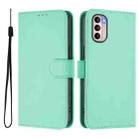 For Motorola Moto G31 4G Global Skin Feel Solid Color Leather Phone Case with Lanyard(Mint Green) - 2