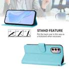 For Motorola Moto G31 4G Global Skin Feel Solid Color Leather Phone Case with Lanyard(Sky Blue) - 3
