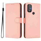 For Motorola Moto G Power 2022 Skin Feel Solid Color Leather Phone Case with Lanyard(Pink) - 2