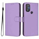 For Motorola Moto G Power 2022 Skin Feel Solid Color Leather Phone Case with Lanyard(Lavender Purple) - 2