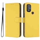 For Motorola Moto G Power 2022 Skin Feel Solid Color Leather Phone Case with Lanyard(Lemon Yellow) - 2