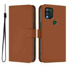 For Motorola Moto G Stylus 5G 2021 Skin Feel Solid Color Leather Phone Case with Lanyard(Brown) - 2