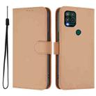 For Motorola Moto G Stylus 5G 2021 Skin Feel Solid Color Leather Phone Case with Lanyard(Nude) - 2