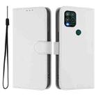 For Motorola Moto G Stylus 5G 2021 Skin Feel Solid Color Leather Phone Case with Lanyard(White) - 2