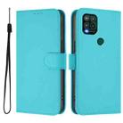 For Motorola Moto G Stylus 5G 2021 Skin Feel Solid Color Leather Phone Case with Lanyard(Lake Blue) - 2