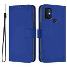 For Motorola Moto G30 / G10 / G20 Skin Feel Solid Color Leather Phone Case with Lanyard(Dark Blue) - 2