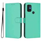 For Motorola Moto G30 / G10 / G20 Skin Feel Solid Color Leather Phone Case with Lanyard(Green) - 2