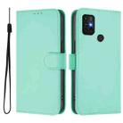 For Motorola Moto G30 / G10 / G20 Skin Feel Solid Color Leather Phone Case with Lanyard(Mint Green) - 2