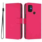 For Motorola Moto G30 / G10 / G20 Skin Feel Solid Color Leather Phone Case with Lanyard(Rose Red) - 2
