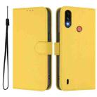 For Motorola Moto E7 Power Skin Feel Solid Color Leather Phone Case with Lanyard(Lemon Yellow) - 2