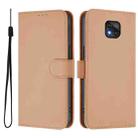 For Motorola Moto G Power 2021 Skin Feel Solid Color Leather Phone Case with Lanyard(Nude) - 2