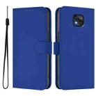 For Motorola Moto G Power 2021 Skin Feel Solid Color Leather Phone Case with Lanyard(Dark Blue) - 2
