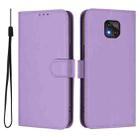 For Motorola Moto G Power 2021 Skin Feel Solid Color Leather Phone Case with Lanyard(Lavender Purple) - 2