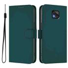 For Motorola Moto G Power 2021 Skin Feel Solid Color Leather Phone Case with Lanyard(Dark Green) - 2