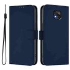 For Motorola Moto G Power 2021 Skin Feel Solid Color Leather Phone Case with Lanyard(Navy Blue) - 2