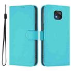 For Motorola Moto G Power 2021 Skin Feel Solid Color Leather Phone Case with Lanyard(Lake Blue) - 2