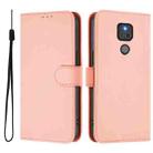 For Motorola Moto G Play 2021 Skin Feel Solid Color Leather Phone Case with Lanyard(Pink) - 2