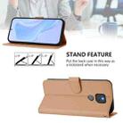 For Motorola Moto G Play 2021 Skin Feel Solid Color Leather Phone Case with Lanyard(Nude) - 3