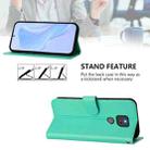 For Motorola Moto G Play 2021 Skin Feel Solid Color Leather Phone Case with Lanyard(Green) - 3