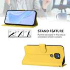 For Motorola Moto G Play 2021 Skin Feel Solid Color Leather Phone Case with Lanyard(Lemon Yellow) - 3