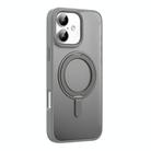 For iPhone 16 Mutural Armor Series MagSafe Magnetic Holder Phone Case(Grey) - 1