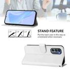 For Motorola Moto G62 5G Global Skin Feel Solid Color Leather Phone Case with Lanyard(White) - 3